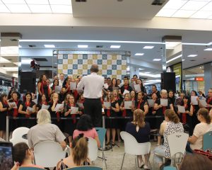 Veja vídeos da apresentação do Sopro Divino no shopping